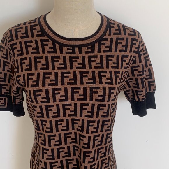 Fendi Black and Brown Forever Fendi Dress - Picture 2 of 9